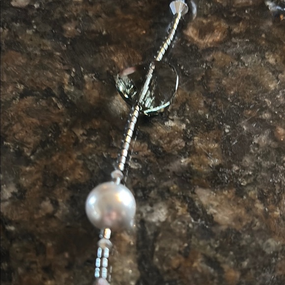 Emily Ray Silver and Gray Necklace with Intricate Beadwork Sterling 925 - Picture 2 of 3